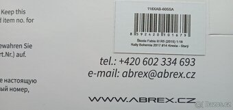 ABREX 1:18 RALLY BOHEMIA 2017 LIMITKA 100 KS - 3
