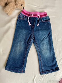 Dívčí zateplené podzimní/zimní džíny vel. 92 - 3