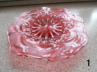 skleněný set - váza, mísa, tác - 3