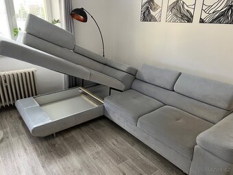 Rohová rozkládací sedačka ALFA – šedá, levá - 3