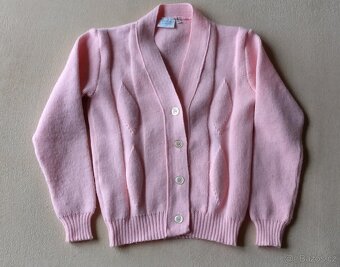 Dětský dívčí svetřík růžovooranžový retro vintage - 3