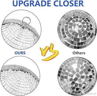 Zrcadlová disko koule 200 mm se závěsným kroužkem - 3