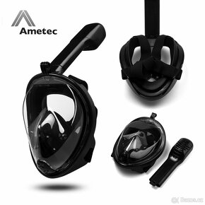 Nová celoobličejová potápěcí maska Ametec - černá - 3
