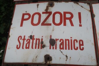 Plechová cedule - POZOR Státní hranice 4ks - 3