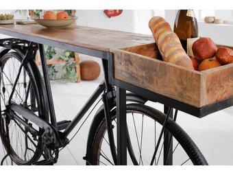 Stylový konzolový stolek Bicycle 195 cm – masiv mango - 3