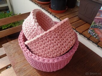 Macramé košíky růžové - 3