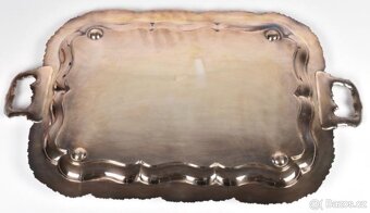 Veliký Servírovací podnos - 73 x 45 cm, Anglie - postříbřený - 3