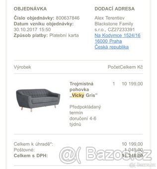 Trojmístná pohovka Vicky Gris - 3