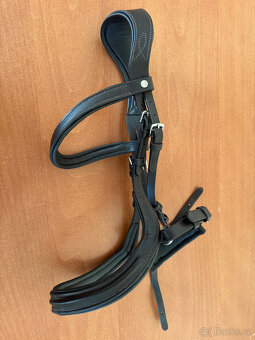 Hnědá anatommická uzdečka HKM pony - 3