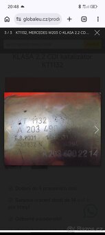 Prodám katalizator KT 1132, Mercedes C220 - 3