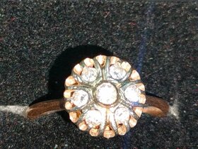Zlaty damsky prsten Diamanty Punc 0,585 Rozmer 51 - 3