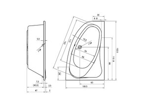 Riho vana Aryl 153 x 100 cm levá - 3