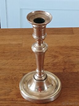 STAROŽITNÝ BRONZOVÝ EMPÍROVÝ SVÍCEN BIEDERMEIER KOLEM 1820 - 3