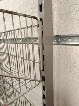 Regál,stojan na zeď, pozinkované drátěné koše - 3