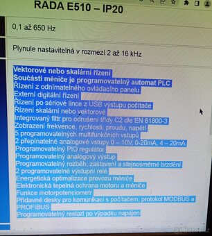 Frekvenční měnič TECO E510 2,2 kW / 400 V – NOVÝ - 3