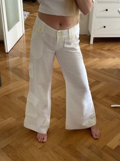 Bílé lněné kalhoty - 3