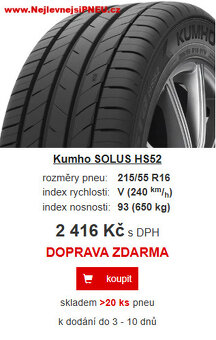 Pneu Kumho 215 55 16 letní - 3