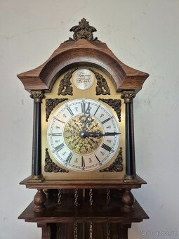 Staré nástěnné závažové hodiny - funkční - 3