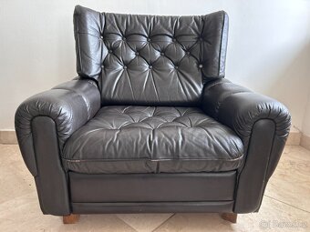 Kožená sedačka a křeslo (prodáme i samostatně) - 3