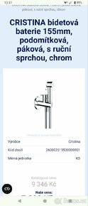 Prodloužení k bidetove baterii Cristina - 3