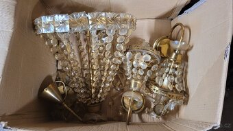 Kristalovy lustr a 2 nastenne lampy - 3