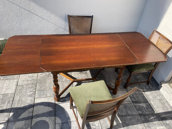 Jídelní souprava stůl a 4 židle Lübke - výplet Thonet - 3
