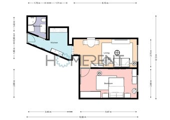 Pronájem bytu 2+1, 44m² - Praha - Vršovice - 3
