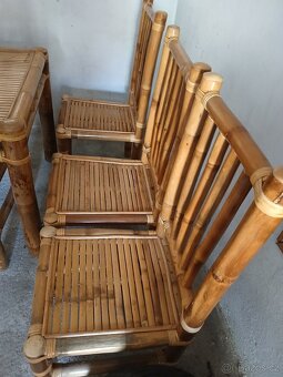 Bambusový stůl a 4 židle - 3