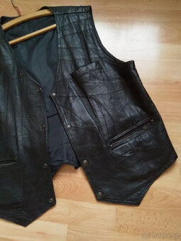 Vesta kožená černá pánská na silnějšího pána - 3