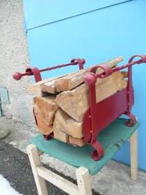Koš na krbové dřevo - ocel - 3