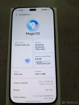 Prodám Honor 400 5G 8+8 GB Rám Paměť 256 GB Nový Záruka - 3