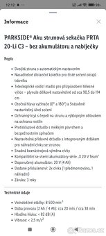 Aku strunová sekačka Parkside PRTA 20 Li C3 - 3