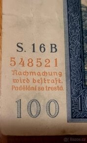 Bankovna 100,-Kč z roku 1940 - 3