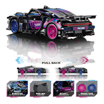 NOVÁ stavebnice Bugatti závodní auto 473 dílků,délka 25cm - 3