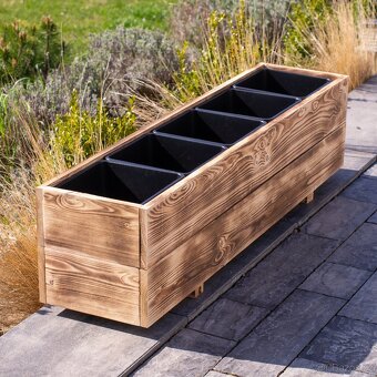 Dřevěné truhlíky na terasu - opalované dřevo - 3