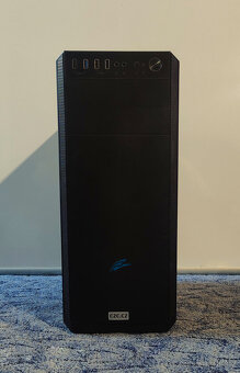 Počítačová skříň, EVOLVEO T3 černá Window Blue, 3x ventil. - 3