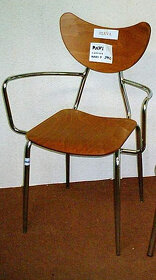 Židle-polokřeslo jídelní kov.s dř.sedákem a opěrákem (překli - 3