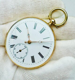 14K ZLATÉ PÁNSKÉ KAPESNÍ KLÍČOVKY S ŘETÍZKEM A ETUI - 3