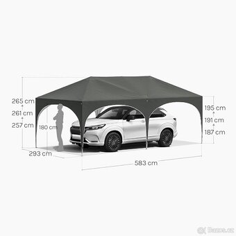 WOLTU Altán, skládací altán, 3 x 6 m, se 6 bočními stěnami - 3