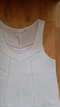 Bílý top s krajkou H&M - 3
