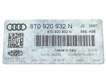 Budíky naftové 8T0920932N Audi A5 8T facelift r.v. 2016 - 3
