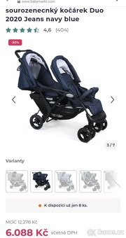 Sourozenecký kočárek Duo 2020 jeans navy blue - 3