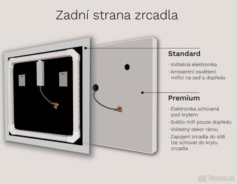 luxusní designové zrcadlo s LED OSVĚTLENÍM - 3