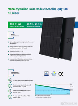 Full black solární panely 410 Wp 1.698 Kč Veselí nad Moravou - 3
