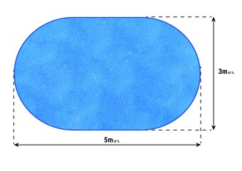 Solární plachta 5x3 m ovál modrá - 3
