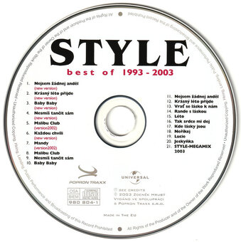 Koupím toto CD Style: - 3