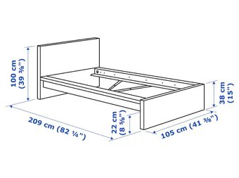 Černá postel s roštem a matrací MALM 90x200 - 3