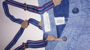 Frajerské teplejší kalhoty s kšandama zn H&M vel.116 - 3