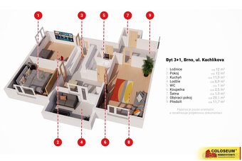 Brno - Bystrc, byt OV 3+1, 72 m², lodžie - byt - 3