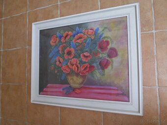 Obraz zátiší vlčí máky ve váze -sig. Jirka - 3